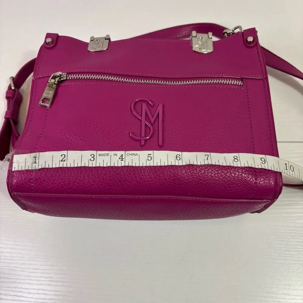 NWT Steve Madden Dark Fuschia Satchel Crossbody Purse with Coin Purse B10